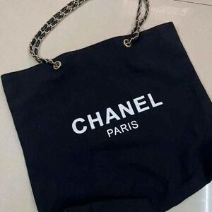 Chanel Novelty GWP Black Canvas Tote Bag